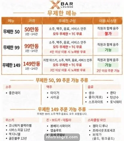 X바 가격표